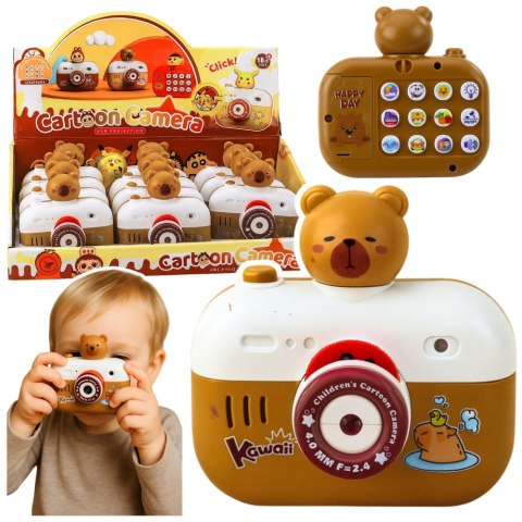 LEAN Toys Aparat Interaktywny Kapibara Projektor Światła Dźwięki Smycz