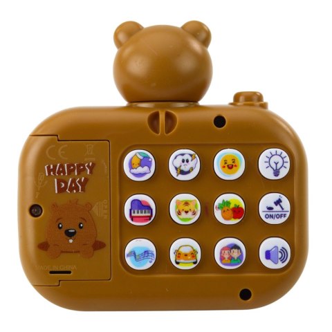 LEAN Toys Aparat Interaktywny Kapibara Projektor Światła Dźwięki Smycz