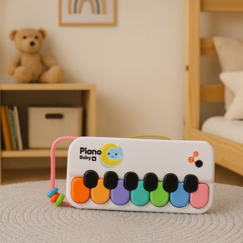 LEAN Toys Edukacyjne Pianinko Muzyczne Dla Dzieci Interaktywne Kolorowe Koraliki