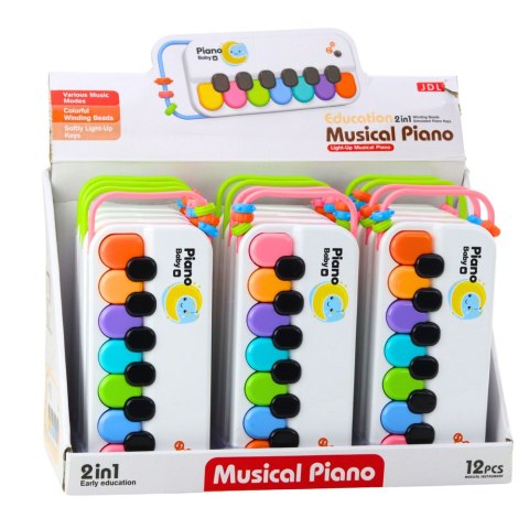 LEAN Toys Edukacyjne Pianinko Muzyczne Dla Dzieci Interaktywne Kolorowe Koraliki