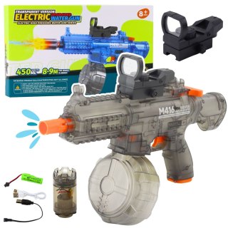 LEAN Toys Elektryczny Pistolet Na Wodę M416 Podświetlany Celownik 450 ml 8-10 m