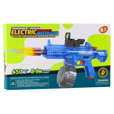 LEAN Toys Elektryczny Pistolet Na Wodę M416 Podświetlany Celownik 450 ml 8-10 m