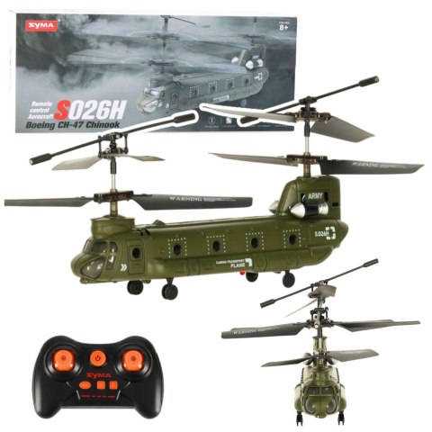 LEAN Toys Helikopter Śmigłowiec Zdalnie Sterowany RC Syma S026H-1 Zielony Khaki
