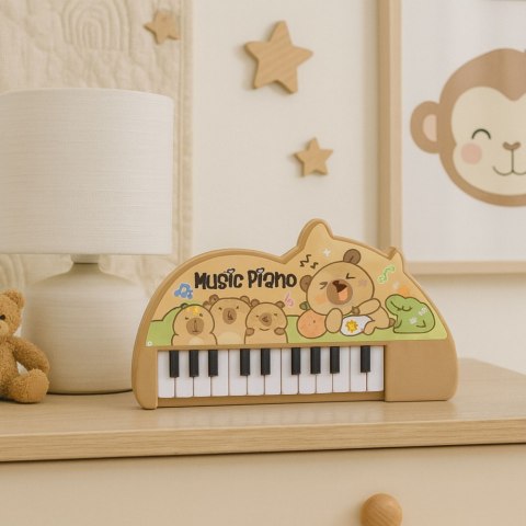 LEAN Toys Pianinko Muzyczne Dla Dzieci Kapibara Mini Keyboard 22 Klawisze