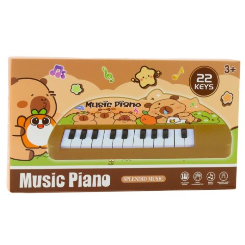 LEAN Toys Pianinko Muzyczne Dla Dzieci Kapibara Mini Keyboard 22 Klawisze