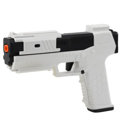 LEAN Toys Pistolet Zabawkowy Naboje Piankowe Amunicja Łuski Biały