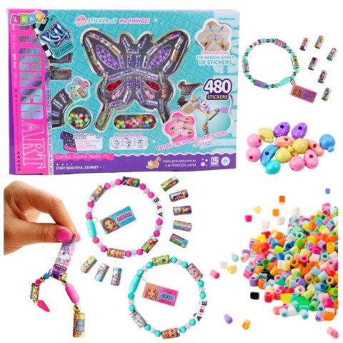 LEAN Toys Zestaw Kratywny Do Tworzenia Biżuterii Koraliki 480 Naklejek