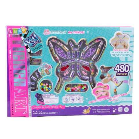 LEAN Toys Zestaw Kratywny Do Tworzenia Biżuterii Koraliki 480 Naklejek