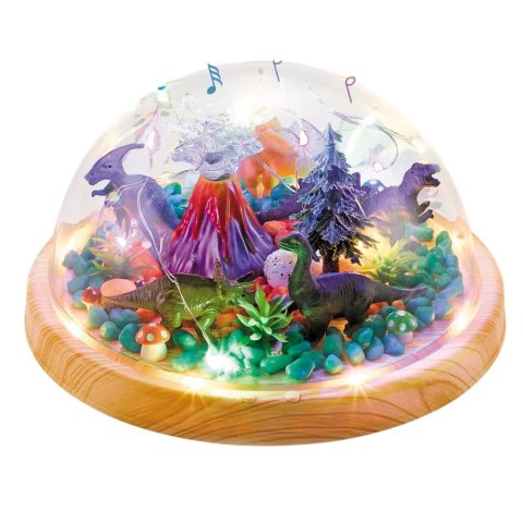 LEAN Toys Zestaw Kreatywny Terrarium z Dinozaurami Lampka Nocna Kopuła Dźwięki DIY