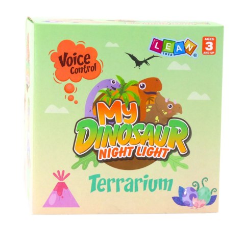 LEAN Toys Zestaw Kreatywny Terrarium z Dinozaurami Lampka Nocna Sterowanie Głosem DIY