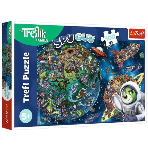 Trefl Puzzle Puzzle - 100 - Trefliki w Kosmosie - Rodzina Trefilków - Trefl 16496