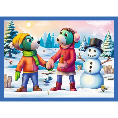 Trefl Puzzle Puzzle - 4w1 (12, 15, 20, 24) - U Treflików pada śnieg - Rodzina Trefilków - Trefl 34657