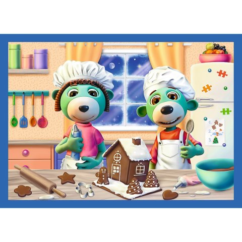 Trefl Puzzle Puzzle - 4w1 (12, 15, 20, 24) - U Treflików pada śnieg - Rodzina Trefilków - Trefl 34657