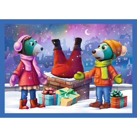 Trefl Puzzle Puzzle - 4w1 (12, 15, 20, 24) - U Treflików pada śnieg - Rodzina Trefilków - Trefl 34657