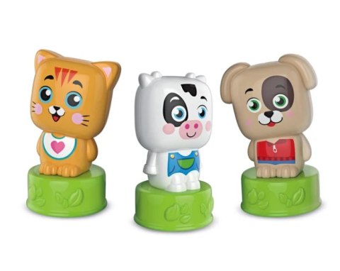 Clementoni Clemmy Słodkie Zwierzaki Kotek Piesek Krówka Klocki Książeczka Clementoni 17849