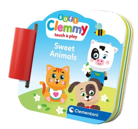 Clementoni Clemmy Słodkie Zwierzaki Kotek Piesek Krówka Klocki Książeczka Clementoni 17849