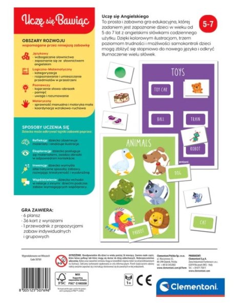 Clementoni Gra edukacyjna Uczę Się Angielskiego Uczę się Bawiąc Język Polski Clementoni 50769