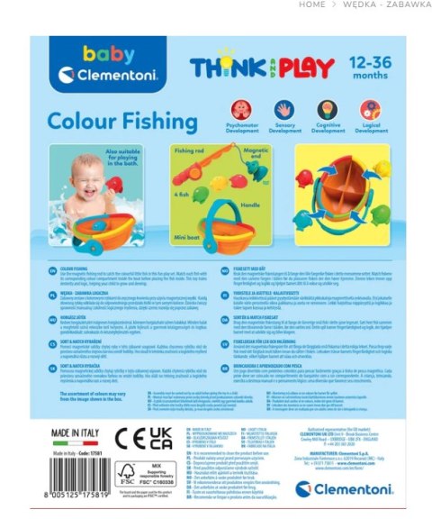 Clementoni Zabawka logiczna Wędka Łowienie Rybek Łódka Clementoni 17581