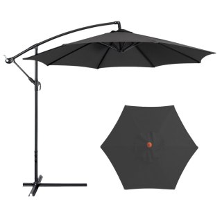 LEAN Parasol Ogrodowy Boczny Z Regulacją Pochyłu Pokrowiec 350 x 250cm Antracyt