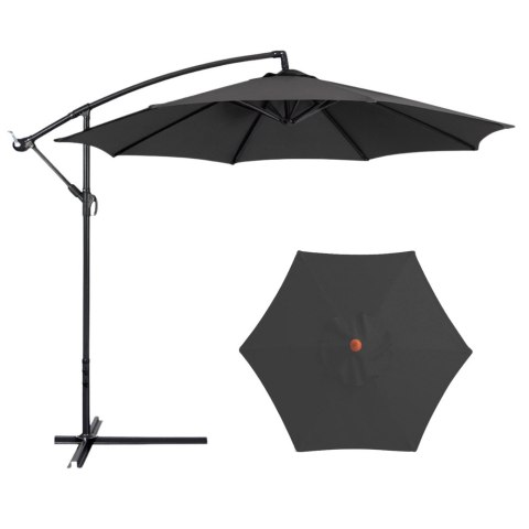 LEAN Parasol Ogrodowy Boczny Z Regulacją Pochyłu Pokrowiec 350 x 250cm Antracyt