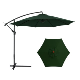 LEAN Parasol Ogrodowy Boczny Z Regulacją Pochyłu Pokrowiec 350 x 250cm Zielony
