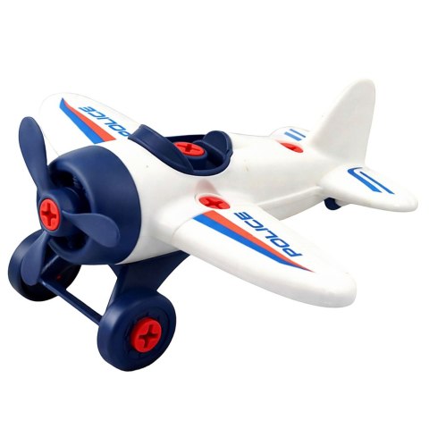 LEAN TOYS Zestaw Kreatywny DIY Samolot do Skręcania Policyjny Śrubokręt