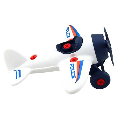 LEAN TOYS Zestaw Kreatywny DIY Samolot do Skręcania Policyjny Śrubokręt