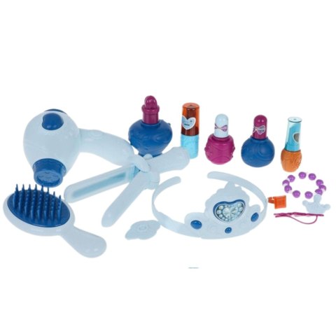 LEAN Toys Interaktywna Toaletka Lodowej Księżniczki Lustro Stołek Akcesoria 35 el.
