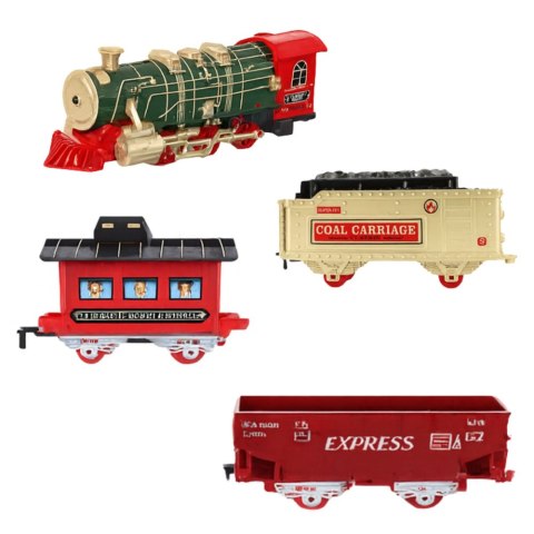 LEAN Toys Kolejka Elektryczna Pociąg Klasyczny Światła Dźwięki Dym 24 el.