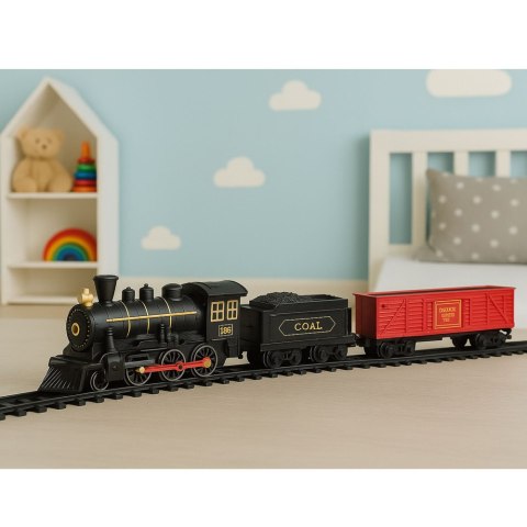 LEAN Toys Kolejka Elektryczna Pociąg Lokomotywa Wagony Tory Światła Dźwięki