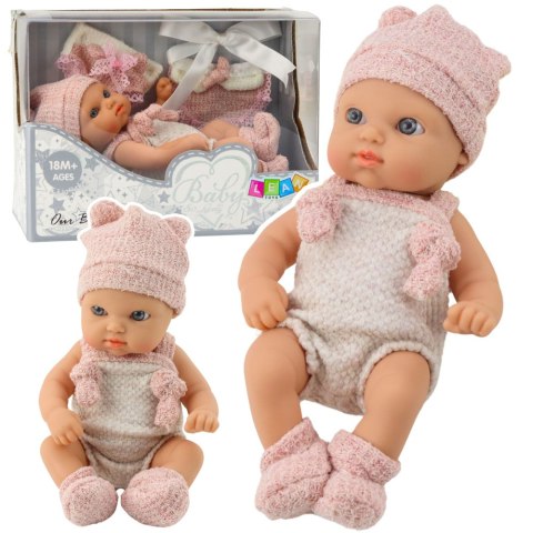 LEAN Toys Lalka Bobas Niemowlak Różowe Ubranko Czapeczka Śliniaczek 18 cm