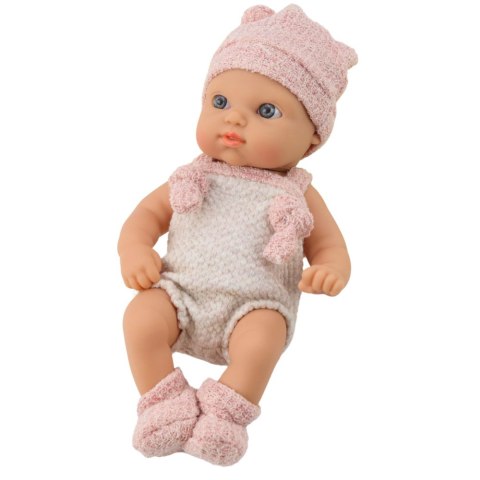 LEAN Toys Lalka Bobas Niemowlak Różowe Ubranko Czapeczka Śliniaczek 18 cm