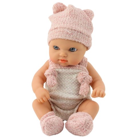 LEAN Toys Lalka Bobas Niemowlak Różowe Ubranko Czapeczka Śliniaczek 18 cm