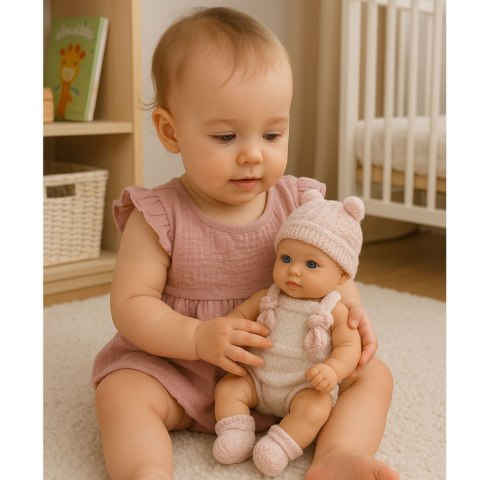 LEAN Toys Lalka Bobas Niemowlak Różowe Ubranko Czapeczka Śliniaczek 18 cm