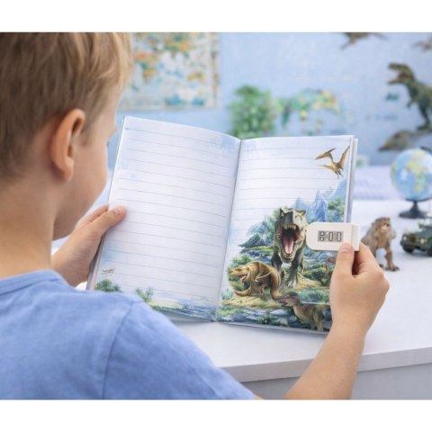 LEAN Toys Pamiętnik Notatnik Na Kod Dinozaury Melodie Kolorowe Strony