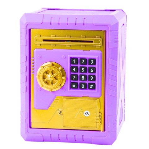 LEAN Toys Sejf Skarbonka Elektroniczna Na Kod PIN Dla Dzieci Fioletowy
