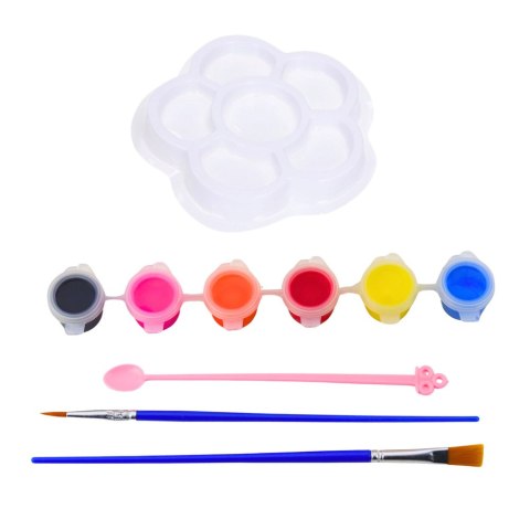 LEAN Toys Zestaw Kreatywny Miska Dla Kota Do Malowania Farbki Pędzelki DIY 6 el.