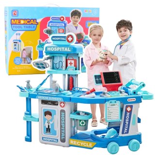 LEAN Toys Zestaw Lekarski Szpital W Walizce 2w1 Światła Dźwięki Akcesoria