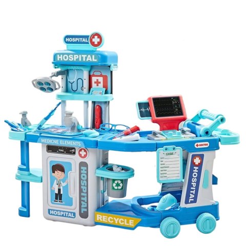 LEAN Toys Zestaw Lekarski Szpital W Walizce 2w1 Światła Dźwięki Akcesoria