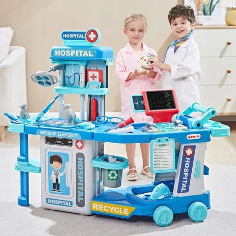 LEAN Toys Zestaw Lekarski Szpital W Walizce 2w1 Światła Dźwięki Akcesoria