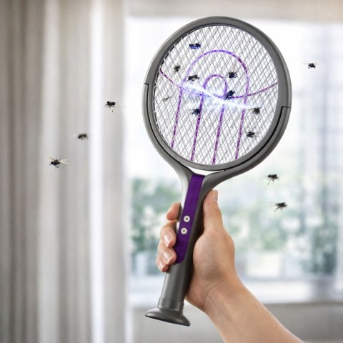 LEAN Rakieta Owadobójcza Elektryczna Teleskopowa 2w1 Lampa Na Muchy Komary