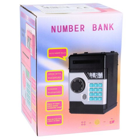 LEAN Toys Bankomat Sejf Elektroniczny Skarbonka Światła Dźwięki Kod PIN Złoty