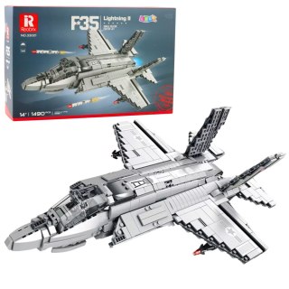LEAN Toys Klocki konstrukcyjne Samolot Myśliwski F-35 Lightning II Szary 1490 el.