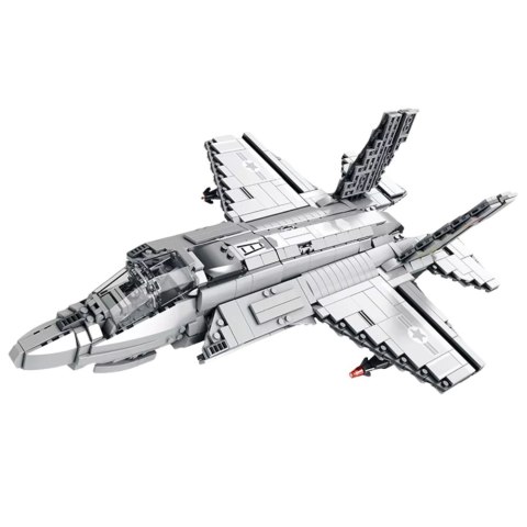 LEAN Toys Klocki konstrukcyjne Samolot Myśliwski F-35 Lightning II Szary 1490 el.