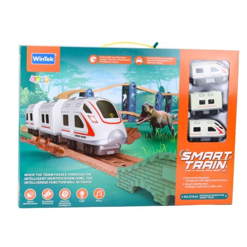 LEAN Toys Kolejka Elektryczna Interaktywna Pociąg Wagony Tunel Wulkan Dinozaury 95 cm