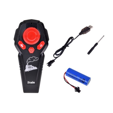 LEAN Toys Kolejka Pociąg Lokomotywa Zdalnie Sterowana RC Światła Dźwięki Dym 22 el.