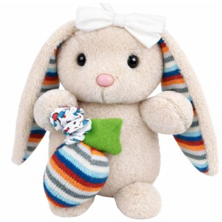 LEAN Toys Miękki Pluszowy Króliczek Pozytywka Przytulanka Maskotka Beżowy