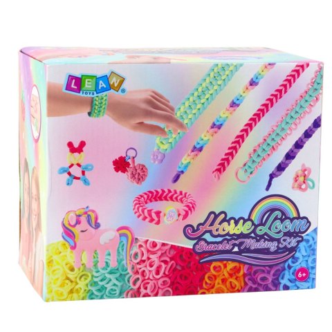 LEAN Toys Zestaw Kreatywny DIY Do Robienia Bransoletek Gumki Akcesoria