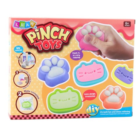LEAN Toys Zestaw Kreatywny DIY Do Tworzenia Gniotków Gniotek Kocia Łapka 44 el.