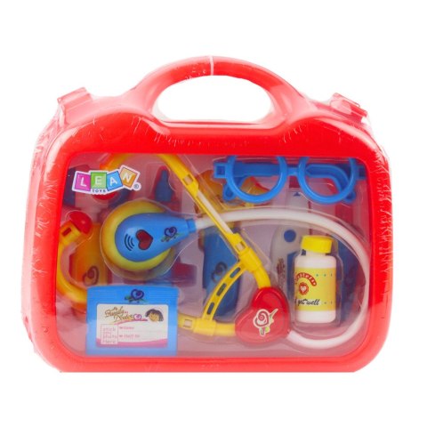LEAN Toys Zestaw Małego Doktora W Walizce Akcesoria Medyczne Światła 9 el.